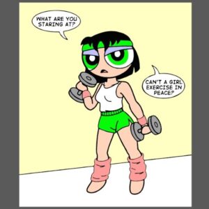 Bellota, powerpuff girls, ejercicio