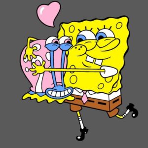 Bob esponja y Gary, abrazados