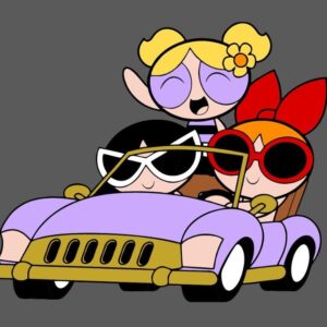 Chicas super poderosas, en carro