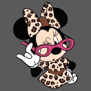 Minnie con lentes, leopardo