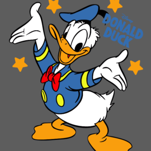 Pato Donald, manos levantadas