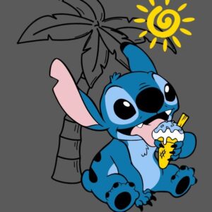 Stitch comiendo helado