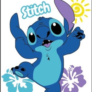 Stitch, manos levantadas