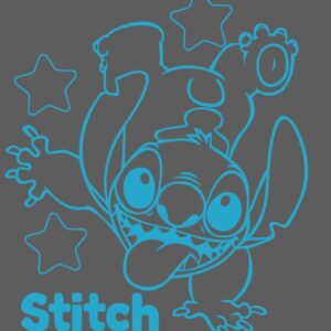 Stitch parado de manos, silueta