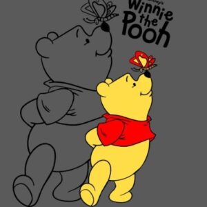 Winnie the pooh, con mariposa